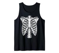 Disfraz gótico de Esqueleto de Jaula Costilla de anatomía Vintage para Halloween Camiseta sin Mangas