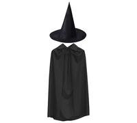 Disfraz gótico de Halloween Cloak - Capa negra con sombrero de | Disfraz de vampiro | Juego de rol oscuro | Capas de poliéster de 140 cm de largo | Halloween se disfrazan para adultos