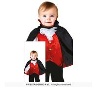 Disfraz Gótico Infantil Vampiro Dracula Halloween Rojo Y Negro Fiestas Guirca