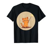 Disfraz gráfico de gato con varita para un día mágico Camiseta