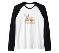 Disfraz gráfico de Reno gruñón con sofá Camiseta Manga Raglan