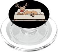 Disfraz gráfico de Reno gruñón con sofá PopSockets PopGrip para MagSafe