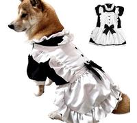 Disfraz grande de sirvienta para perro, disfraz de Lolita para razas extragrandes, para niña, cachorro, mascota, lindo, Navidad, boda, princesa, delantal de sirvienta francesa, cosplay (negro y blanco