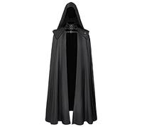 Disfraz Halloween Adulto Capa De Bruja Para Hombre Y Mujer Con Capucha Medieval Larga Con Forro Y Cierre De Cordón Diablo Capa Túnica Dos Piezas Para Cosplay Fiesta Unisex Disfraz Carnaval Hombre
