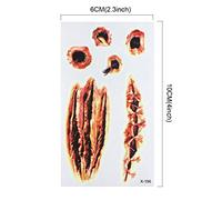 Disfraz Halloween HombreHalloween Scar Stickers, Super Realistic All Kinds Of Stickers Letras Coche (A, One Size)