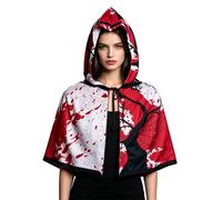 Disfraz Halloween Mujer Adulta Costume Women Bruja Vampiro，Capa con capucha para ideal disfraz brujería fantasmal mangas media cosplay festivo adulto medieval gótico elegante reina (Red, One Size)
