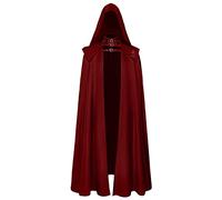 Disfraz Halloween Mujer Adulta Costume Women Bruja Vampiro，Capa Medieval de Halloween para Mujer y Hombre Disfraz Reina Gótico Largo con Broche Latón Delicado Gabardina Conjunto (Red, XXXXL)