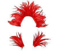 Disfraz Halloween Mujer Adulta Costume Women Bruja Vampiro，Disfraces espectáculos para mujer con plumas y jeans elegantes vestimenta medieval renacentista princesa reina adulto (Red, One Size)
