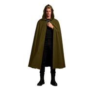 Disfraz Halloween Mujer Adulta Costume Women Bruja Vampiro，Disfraz medieval capucha unisex capa larga juegos rol Halloween atuendo gótico cosplay muerte fantástico (Green, One Size)