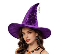 Disfraz Halloween Mujer Adulta Costume Women Bruja Vampiro，Sombrero Medieval Estrella Halloween Disfraz Gótico Cosplay Accesorio Punto Tocado Mágico Brujería (Purple, M)