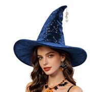 Disfraz Halloween Mujer Adulta Costume Women Bruja Vampiro，Sombrero Medieval Estrella Halloween Disfraz Gótico Cosplay Accesorio Punto Tocado Mágico Brujería (Blue, M)