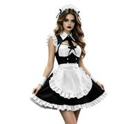 Disfraz Halloween Mujer Adulta Vestido Sirvienta Gótico Oscuro Fiesta Cosplay Elegante Misterioso Traje Dama Oscura Mujer Intrigante