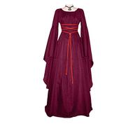 Disfraz Halloween Mujer Con Mangas De Trompeta Vestido De Reina Victoriana Renacentista Gótico Vestido Maxi Vestido De Fiesta Manga Media Vestido Ceremonia Para Cosplay Y Halloween, Disfraz De Bruja