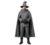 Disfraz Halloween Mujer Hombre AdultaCapa Elegante Para Actuaciones Escénicas Y Disfraces Halloween Conjunto Manto Para Cosplay Teatro (Grey, L)