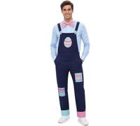 Disfraz Halloween Mujer Hombre AdultaConjunto disfraz conejo festival para camisa cuadros overol peto mono vestimenta mascota divertida ropa pareja unisex (Sky Blue, S)