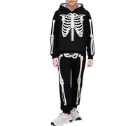 Disfraz Halloween NiñA NiñO Disfraz infantil de esqueleto para Halloween celebración Día de Muertos atuendo gótico escénico con diseño óseo ideal niños y niñas en cosplay (Black, S)