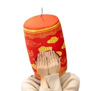 Disfraz Hat - Soft Chinese New Year Costume Hat,Red Cartoon Headpiece,for Men Women Boys Girls Youth Teens Son Daughter Family