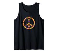 Disfraz Hippie de la Flor del Signo de la Paz 60s 70s Camiseta sin Mangas