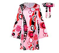 Disfraz Hippie De Los Años Setenta Para Mujer Estampado Floral Retro Cómodo