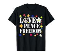 Disfraz hippie Flower Power Love Peace de los años 60 y 70, retro Camiseta
