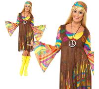 Disfraz Hippy Años 60 1970 Flower Power Hippie Para Mujeres Nuevo