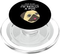 Disfraz Humano con Texto en inglés I'm Really a Pug, Divertido y Tonto para Halloween PopSockets PopGrip para MagSafe