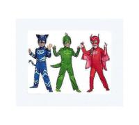 Disfraz infantil de búho, chico gato o gecko (Talla S (110-120 cm) - Azul)