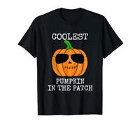 Disfraz Infantil de Calabaza en el Parche para Halloween Camiseta gráfica económica, Hombre, Negro, L