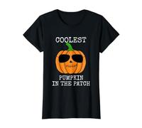 Disfraz Infantil de Calabaza en el Parche para Halloween Camiseta gráfica económica, Mujer, Negro, L