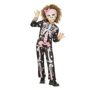 Disfraz Infantil De Esqueleto Con Brillo En Oro Rosa