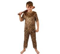 Disfraz infantil de hombre de las cavernas con club inflable, disfraz de habitante de cueva para niños para el Día Mundial del Libro, proyectos escolares de la edad de piedra y disfraz prehistórico