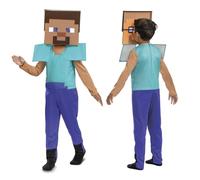 Disfraz Infantil de Steve de Minecraft, Licencia Oficial de Disguise, Ajuste Cómodo y Diseño Detallado, Para edades de 7 a 8 años, 4 a 6 años, 3 a 4 años