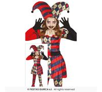 Disfraz Infantil Harlequín Diamante Payaso Bufón Niños 3-12 Años Multi