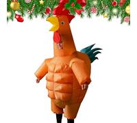 Disfraz inflable de pollo, compatible con PVC de 5 a 6 pies de altura, disfraz de pollo inflable con diseño de músculos abdominales, disfraces de gallo para de Halloween, eventos de
