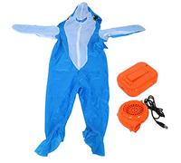 Disfraz inflable innovador respicable con tela de poliéster impermeable de alta densidad para festivales Tiburones azules Halloween Sharks Adecuado para personas de altura 150 a 1 (Blue Shark X128)