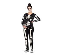 Disfraz Mamá Esqueleto embarazada mujer adulta talla M | Incluye mono impreso en blanco y negro