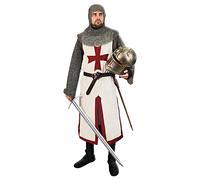 Disfraz medieval de cruzado, caballeros templarios, túnica de Halloween, renacentista Midevil