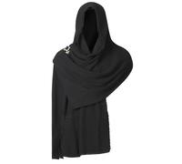 Disfraz Medieval Hombre Capa Con Capucha De Lino Y Algodón Bufanda Envolvente Hombros Para Halloween Escenario Renacentista Unisex Sin Etiqueta Disfraz Medievales Artesanal