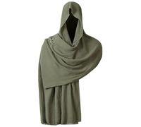Disfraz Medieval Hombre Capa Con Capucha De Lino Y Algodón Bufanda Envolvente Hombros Para Halloween Escenario Renacentista Unisex Sin Etiqueta Disfraz Medievales Artesanal