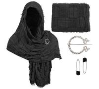 Disfraz Medieval Hombre Capa Lino Borde Deshilachado Chal Cosplay Corte Bohemio Pieza Superposición Estilo Mendigo Para Cualquier Estación Disfraz Medievales Desenfadado
