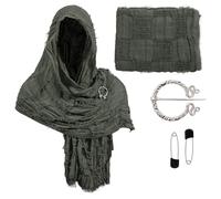 Disfraz Medieval Hombre Capa Lino Borde Deshilachado Chal Cosplay Corte Bohemio Pieza Superposición Estilo Mendigo Para Cualquier Estación Disfraz Medievales Desenfadado