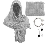 Disfraz Medieval Hombre Capa Lino Borde Deshilachado Chal Cosplay Corte Bohemio Pieza Superposición Estilo Mendigo Para Cualquier Estación Disfraz Medievales Desenfadado