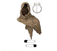 Disfraz Medieval Hombre Capa Lino Borde Deshilachado Chal Cosplay Corte Bohemio Pieza Superposición Estilo Mendigo Para Cualquier Estación Disfraz Medievales Desenfadado