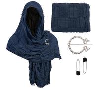 Disfraz Medieval Hombre Capa Lino Borde Deshilachado Chal Cosplay Corte Bohemio Pieza Superposición Estilo Mendigo Para Cualquier Estación Disfraz Medievales Desenfadado