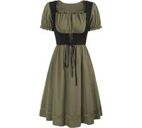 Disfraz Medieval Mujer Vestido Renacentista Mujer Trajes Medievales Xxl Cosplay Disfraz Campesina Medieval Vikingo Vikinga Costume Women Verde Victoriano Vestido Vampiresa Bruja Steampunk De Vikinga