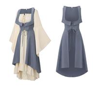 Disfraz medieval para mujer, disfraz de pirata, disfraz de carnaval, medieval, XXL, princesa rosa, burdeos, princesa rosa, disfraz de carnaval, reina, vestido medieval, vestido largo gótico, falda