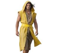 Disfraz medieval sin mangas de tabardo de algodón, túnica de juego de rol, capa holloween para recreaciones históricas, cosplay, evento, cosplay, pieza de capas, amarillo, XL