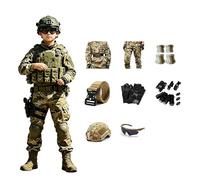 Disfraz Militar for Niños, Set Soldado del Ejército con Accesorios, Traje de Juego de rol, Regalo for Halloween y Cumpleaños(100cm)