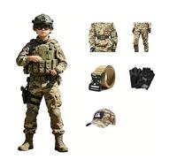 Disfraz Militar for Niños, Set Soldado del Ejército con Accesorios, Traje de Juego de rol, Regalo for Halloween y Cumpleaños(110cm)