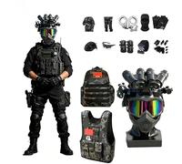Disfraz Militar for Niños, Set Soldado del Ejército con Accesorios, Traje de Juego de rol, Regalo for Halloween y Cumpleaños(130cm)